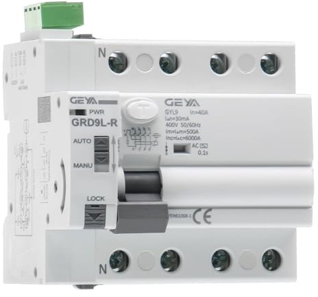 Disjoncteur Différentiel à Réarmement Automatique Triphasé 4P 40A 30mA Type AC. Interrupteur Avec Réenclenchement Automatique