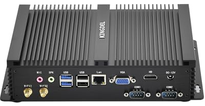 KINGDEL Mini PC Gaming, Fanless Small Desktop Computer con i5 12a Generazione CPU, 4K 4096x2304, Wi-Fi 6E + BT 5.2, HD Port, VGA, 16GB RAM, 1TB NVMe SSD, 2xCOM RS232, Full Metal Case