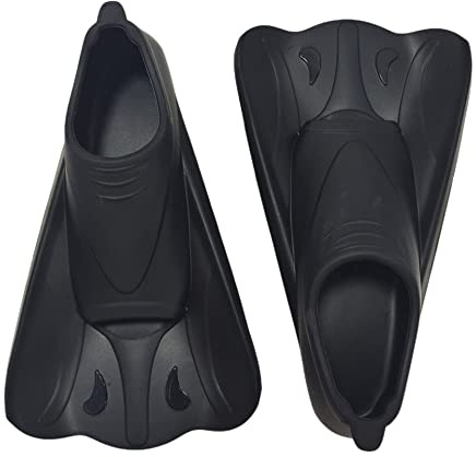 ENEN Pinne Corte da Nuoto e Snorkeling, Pinne Nuoto Piscina Pinne da Snorkeling per Adulti e Bambini per Apnea Immersioni e Snorkeling (L(39-41 Metri),Nero)