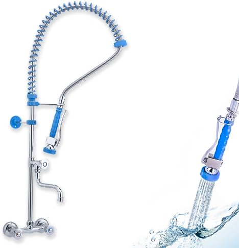 GOLDMAN SERVICE Mitigeur mural extensible pour évier de cuisine avec spray douche