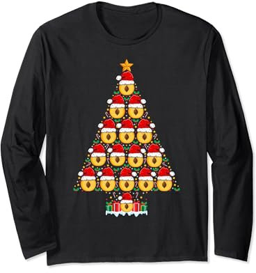 Nectarine Christmas Tree Lights Santa Hat Nectarine Xmas Long Sleeve T-Shirt