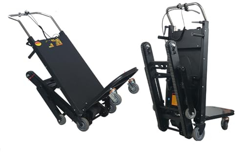 SXHEYUY Elektrischer Sackkarre Treppensteiger - 300 Kg Tragfähigkeit, 800W Hochwertiger Bürstenloser Motor,48V72AH Abnehmbarer Akku Geeignet Für Umzugsunternehmen, Lieferung,Schwarz,6 Wheels