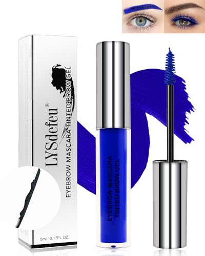 Wasserfestes Farbe Augenbrauen Gel Blau,Waterproof Blue Mascara Brow Glue | Colored Longlasting Eye Brow Gel,Flüssiges Getöntes Augenbrauengel, Color Eyebrow Mascara Glue,Halloween Cosplay Augen Makeup