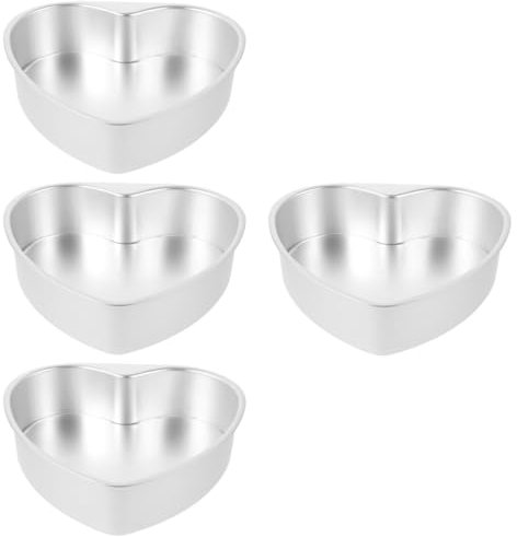 TOPBATHY 4 Stück Herz-kuchenform Kuchenform in Herzform Backformen Bratpfanne Backform in Herzform Backform Für Kuchen Backofen-backplatte Kuchenformen Backblech Haushalt Aluminiumlegierung