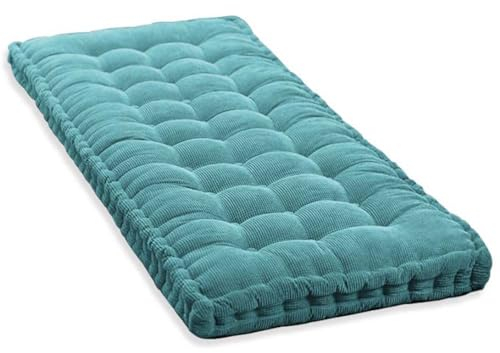GGoty Dickes Bankkissen, 2-/3-Sitzer, 100 cm/120 cm, Baumwolle, Bankkissen, Sofa, Bodenkissen, Matratze für Zuhause, Garten, Terrasse, Schaukel (80 x 35 cm, Blau)