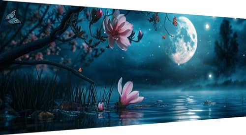 Schmetterling Diamond Painting xxl 200x80cm, 5D DIY Diamant Painting Bilder Blume Diamand Painting Kinder mit Diamond-Painting Zubehör, Groß Diamant kunst Basteln Erwachsene, Home Décor Malerei