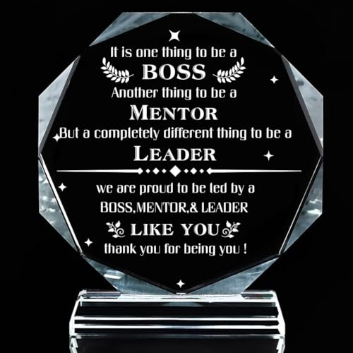 PLIGREAT Acryl Boss Geschenke Geschenke für Frauen Männer Acryl Plakette Mitarbeiter Geschenke Inspirierender Chef Führer präsentiert Acryl Andenken für Chef Briefbeschwerer Geschenk