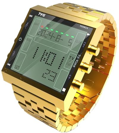 TVG Orologio digitale da uomo, militare, impermeabile, a LED, sportivo, con sveglia, cronometro e TV digitale, stile casual, tattico