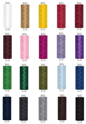 Gütermann TOLDI Nähgarnset - 20 Rollen á 500m - Allesnäher Garn Set Grundfarben Hell oder Dunkel (20er-SET-DUNKEL)