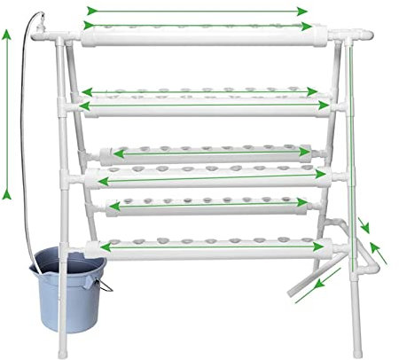 PUFAHAU Système de Culture de Tour hydroponique 72 Sites 8 tuyaux Kit de Culture hydroponique Équipement de Plantation de Jardin Nft Balcon sans Sol Outil de Serre intérieure Lai