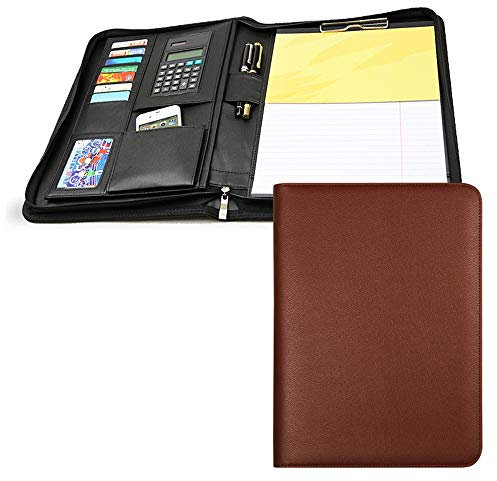 LVUNZJCA Business-Mappe, Business-Etui, Leder, A4-Ordner, Geschäftsmappe, Lebenslauf-Organizer für Personen, Führungskräfte (Kaffeefarbe)