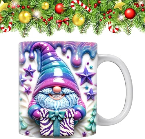 Huyeruie 3D Wichtel Tasse - Personalisierte Keramik Wichtel Goonk Tasse 350ml - Bunte Zwerge mit Boxen - Kaffeetasse für Weihnachten, Geburtstag oder Geschenk
