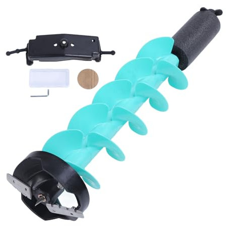 RockVOQRN Trivella Elettrica, Trivella da Pesca sul Ghiaccio Trapano Elettrico Trivella Galleggiante in Nylon con Lame in Acciaio e Localizzatore Diametro 6 Pollici per Trivella