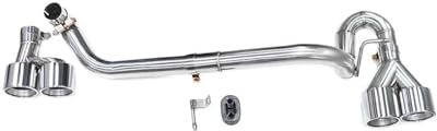 POMPOMPUR Auto-Auspuffendrohr Aus Edelstahl Für 5er E60 520i 523i 525i M5 Heckstoßstange Vierfach-Auspuffanlage Schalldämpfer(Silber)