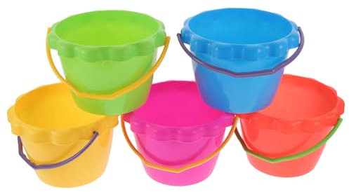 COSMEVIVI 5 Stück Spielzeug Strandeimer Sandkasten Eimer Strandspielzeug Für Kinder Kleiner Sandeimer Strandthema Partygeschenke Strandeimer Strandsandspielzeug Kleinkind Sandtisch