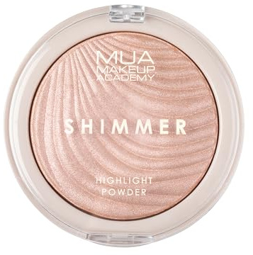 MUA Makeup Academy Shimmer Highlighter Powder, Pink Shimmer - Highly Pigmented Glow Finish, 8 g