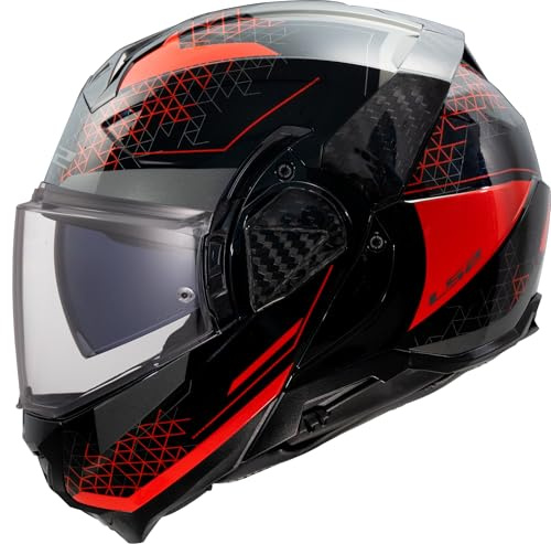 LS2, Modularer Motorradhelm ADVANT II ASTRAL Red, M | Atmungsaktiv