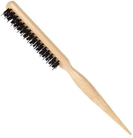 Bristle Teasing Comb, Nylon Bristle Styling Hairbrush, 9.45x0.63x1.06 Inches Fine Hair Tail Brush Curling, Defining Curls, Lightweight Salon Hair Tool for Volume and Precision