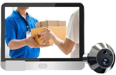 VEKELETE Spioncino Digitale for Porta con Telecamera Wi-Fi da 3 MP, grandangolo 130°, Sicurezza, casa Intelligente, con Telecamera(3MP Cam 32G)