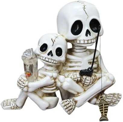 Figuras de esqueleto | Estatuas decorativas para patio, figura de resina de Halloween para estanque, valla de jardín, alféizar de ventana, estantería, piscina, patio trasero