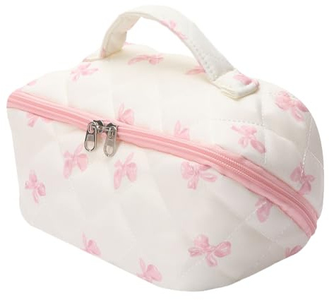 Borsa Trucco Trapuntata Organizer cosmetici e toilette per casa, outdoor | Pochette Trucco Grande Carina Organizer Pelle Matite Outdoor Viaggio Scuola Ufficio Ragazze Donne Bambini