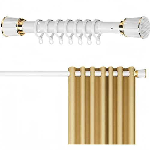 GAOBINGB Asta per Tenda da Doccia con Tensione Regolabile, Senza Foratura, Asta a Molla Antiscivolo, Estensibile per Bagno, Cucina, Finestra e Mobile (Bianco 210-300 cm)