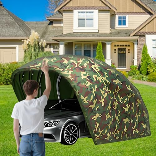 Garaje plegable para coche, de acero inoxidable, para exteriores, para estacionamiento, patio, jardín, semiautomático