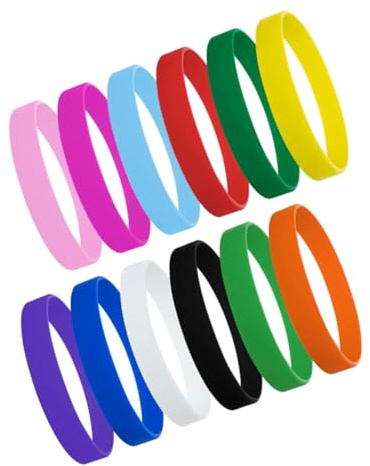 Hohopeti Set da 12 Braccialetti in Silicone Colorati per Feste Bomboniere in Gomma Elastiche per Accessori per Compleanni e Party a Tema