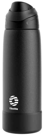 Fjbottle Borraccia in acciaio inox da 1 L/750 ml, con coperchio a scatto con un pulsante, borraccia termica in metallo con manico, senza BPA, a prova di perdite, per palestra, lavoro, viaggi