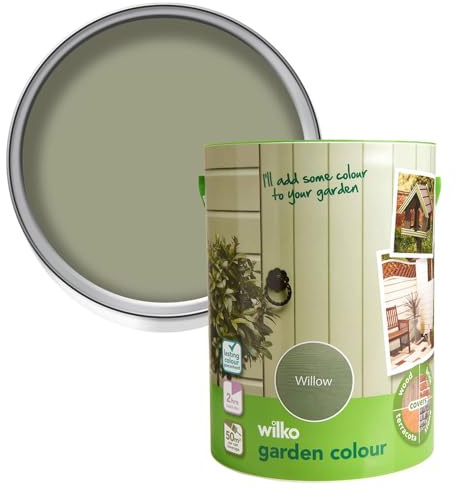 wilko Garden Colour, 5L, Willow, Water-Based Paint, Garden Paint, Weather-Resistant, All-Weather Protection, UV-Resistant, For Wood, Metal and Masonry