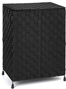 ARPAN Cesta de lavandería con Tapa y asa de inserción para un fácil Transporte, práctica Caja organizadora de Almacenamiento para Ropa, Juguetes (Negro)