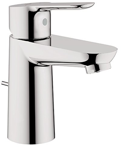 GROHE Start Edge - Einhand- Waschtischarmatur (wassersparend, schnelle Montage, flexible Anschlussschläuche, langlebig), chrom, 23342000