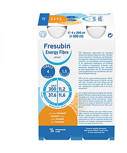 Fresenius Kabi FRESUBIN Energy Fibre Drink Caramel Water Bottle, 200 ML, 1er Pack (1 x 5.5 Kg X 4)