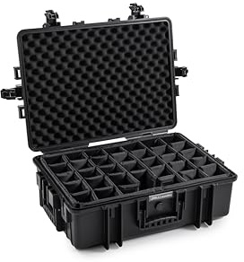 B&W Transportkoffer Outdoor - Typ 6500 Schwarz - mit variabler Facheinteilung - Wasserdicht nach IP67 Zertifizierung, staubdicht, bruchsicher und unverwüstlich