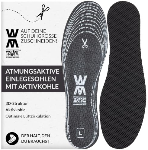Semelles de chaussures pour hommes et femmes - 1 paire de semelles épaisses Super Active Pro pour chaussures et bottes de travail - Semelles confortables et respirantes Worker Walker - 36 EUR - 46 EUR