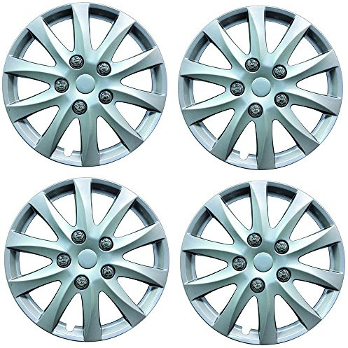 For NISSAN For MICRA (2008-2010) Phoenix 14 Car Wheel Trims Hub Caps Plastic Covers Silver Universal (4pcs)