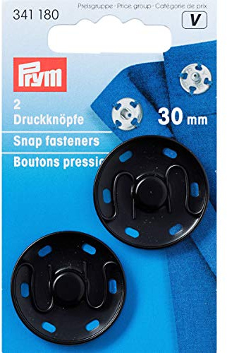 Prym 341180 Annäh-Druckknöpfe MS 30 mm schwarz
