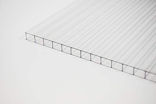 Stegplatte 8mm aus Polycarbonat, 8mm stark, klar, Steg 2 Fach, 8-10 2100mm x 2000mm (B x T)