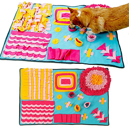 Schnüffelteppich Hund,Waschbar Faltbar Schnüffelrasen, Schadstofffrei Trainingsmatte Futtermatte Schnüffeldecke Für Haustier Hunde Katzen, Interaktive Spieltrainingsdecke Dog Puzzle Toys,C