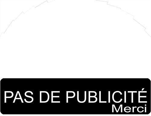 Plaque PAS DE PUBLICITÉ MERCI Adhésive PVC Pour Boîte Aux Lettres - Plaque Stop Pub - 8 cm x 2 cm - 21 Couleurs Disponibles (Noir)