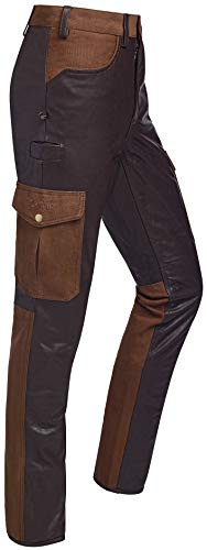 La Chasse® Cargo-buffelläderbyxor Colmar med kanvasbesättning och 2 benfickor, jaktbyxor, herr, läderbyxor, bruna, extremt slitstarka ridläderbyxor, oxläderbyxor, BRUN, 54 SE