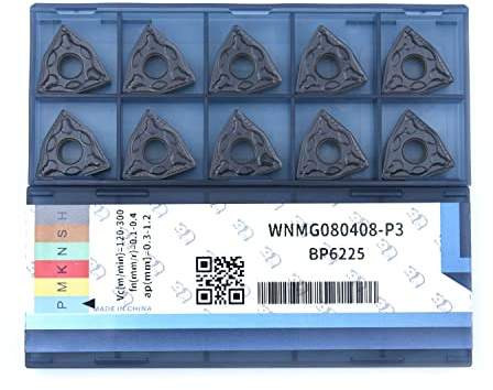 Inserti in Carburo WNMG080408 WNMG432 di Tungsteno per CNC,10 Pezzi | Taglienti Tornitura Indexabili per Acciaio Inox e Ghisa, Utensili Tornio CNC