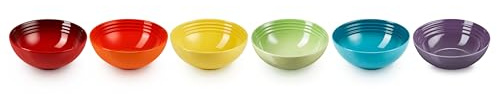 LE CREUSET 6er-Set Müslischalen aus Steinzeug, Regenbogen, 79286168359006