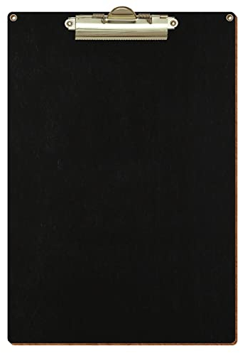 Bütic Holz Klemmbrett Standardform Schwarz für DIN A3 A4 A5 A6 mit 2 Ösen aus 3mm starkem Birkensperrholz mit Klarlack versiegelt
