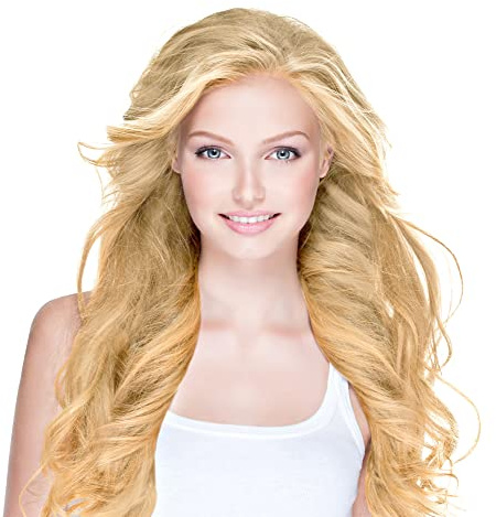 Langahaar-Perücke gewellt für Karneval, Fasching, Kostüm (Blond)