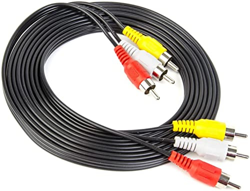 Xenocam Câble composite audio/vidéo RCA 4,6 m DVD/VCR/SAT connecteurs jaune/blanc/rouge 3 mâles vers 3 mâles