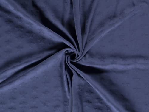 Baumwoll-Jacquard-Stretch-Strickstoff, Meterware, Blau