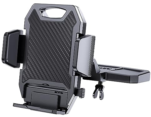 APPS2Car Sturdy CD Slot Phone Mount with One Hand Operation Design, Hands-Free Car Phone Holder Universally Compatible with All iPhone & Android Cell Phones, for Smartphone Mobile (Carbon Fiber)