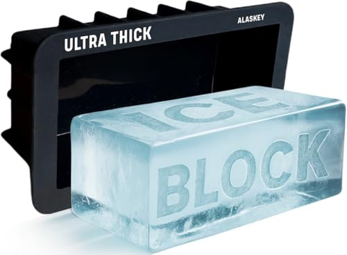 Alaskey Molde de bloque de hielo extra grande de 2.5 libras (individual) | Crea ladrillos de hielo reutilizables perfectos | Molde de silicona profesional para hacer cubitos de hielo gigantes, ideal