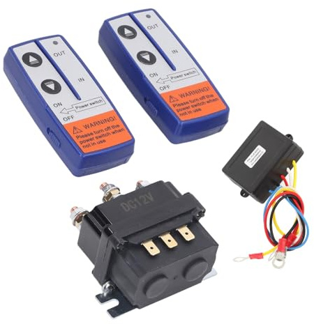12V 250A Winch Relay Kit with Remote Control and Manual Operation for Off-Road Vehicles ATV UTV Winch Accessories Heavy Duty Normally Open Contact